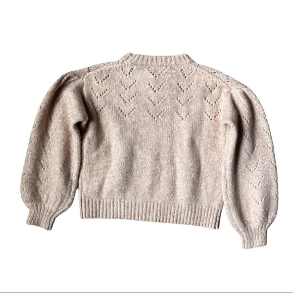 ASTR Pointelle Puff-Sleeve Sweater - Picture 6 of 11